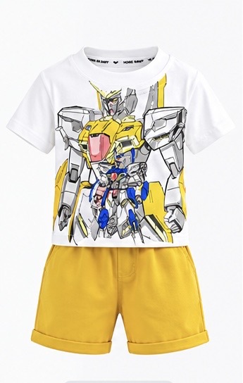 Kids 2-Piece Outfit Set with Graphic T-Shirt & Shorts — image 2