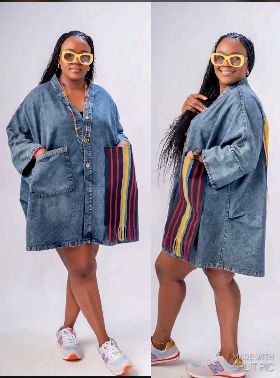 Blue denim shirt dress