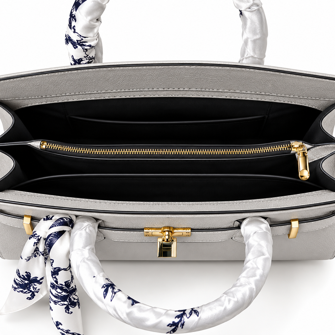 Vivienne Scarf-Wrapped Structured Satchel Bag — image 4