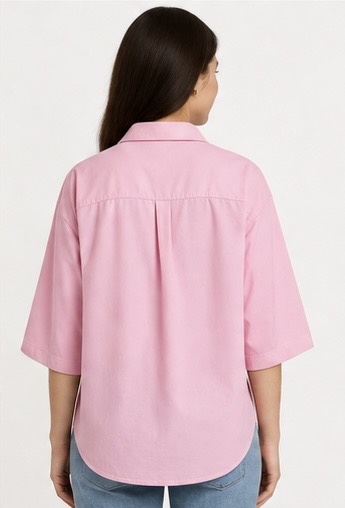 Ladies Pink Button-Up Shirt — image 2
