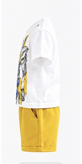 Kids 2-Piece Outfit Set with Graphic T-Shirt & Shorts — image 3