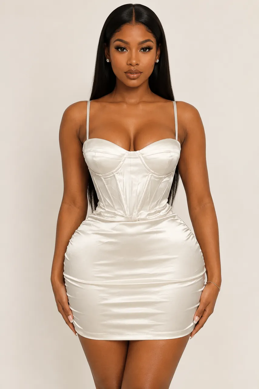 Elegance Satin Corset Mini Dress — image 1