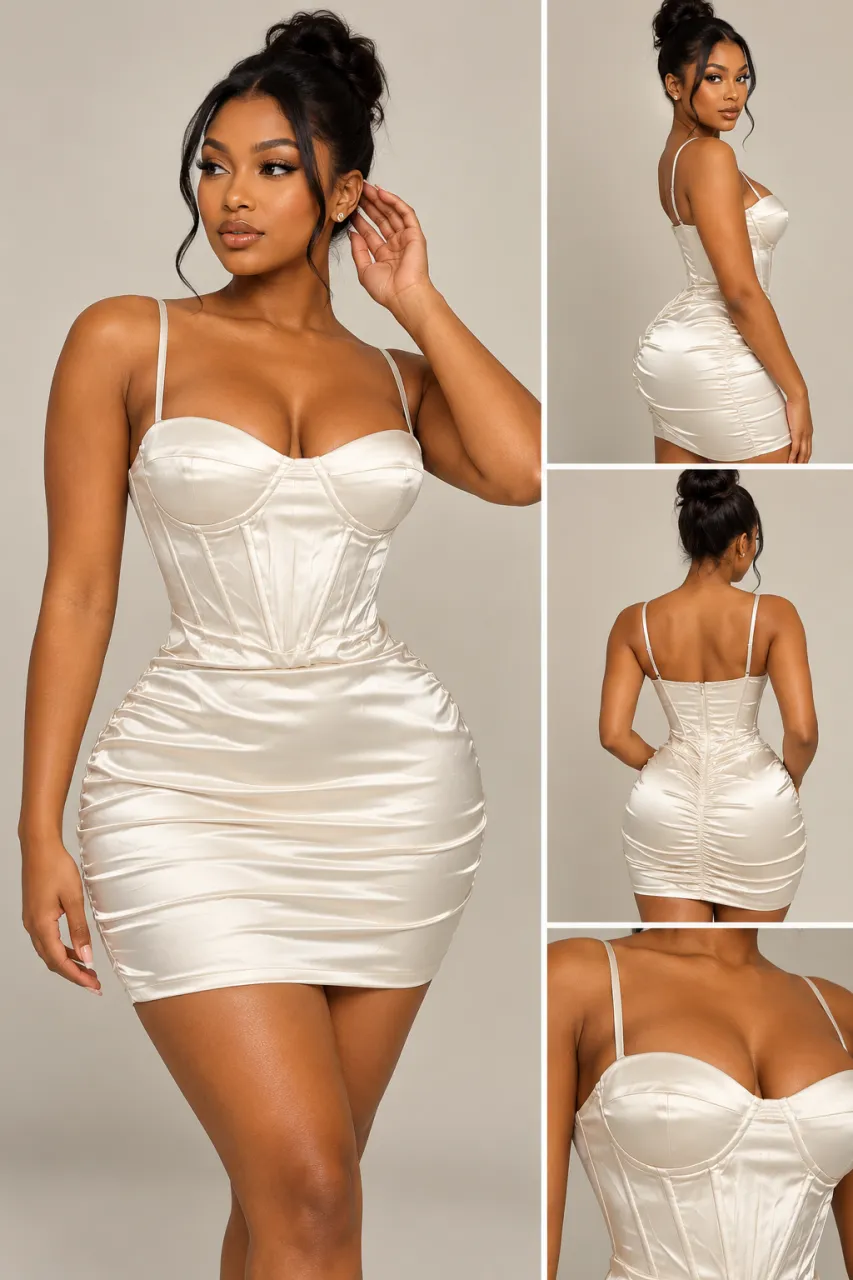 Elegance Satin Corset Mini Dress — image 3