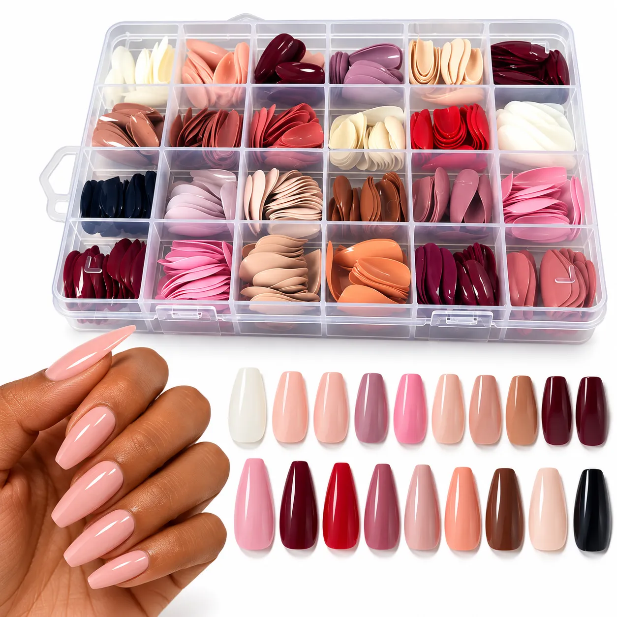 Multi-Color Press-On Nail Tips Set — image 1