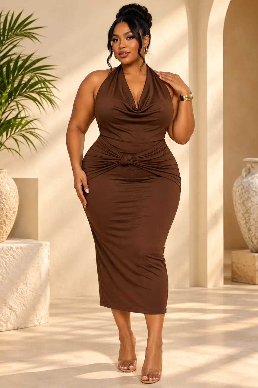 Chocolate Brown Knot Dress — image 1