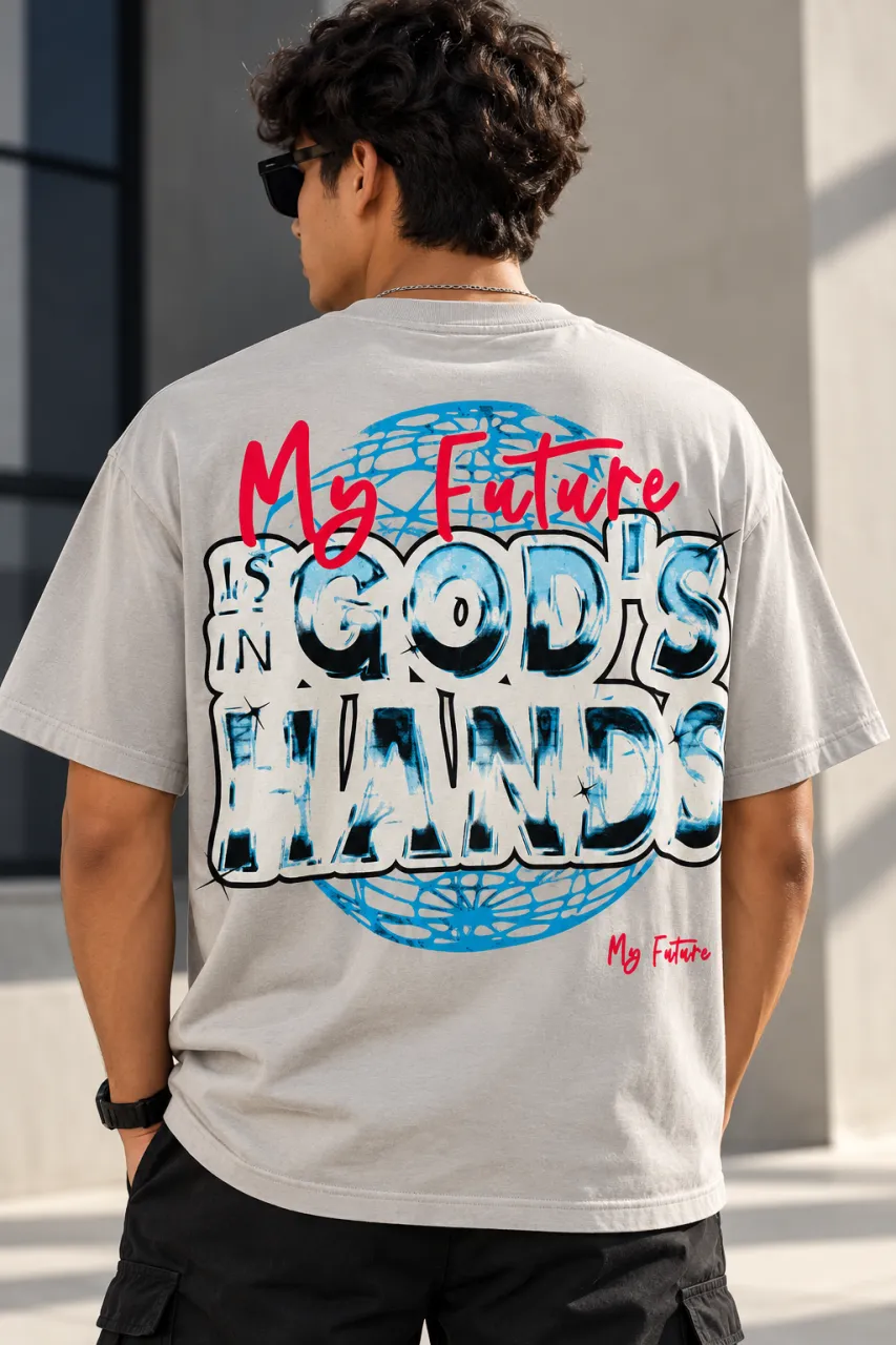 Men's Grey Graphic T-Shirt with Hyperpop Rocket Design — image 4