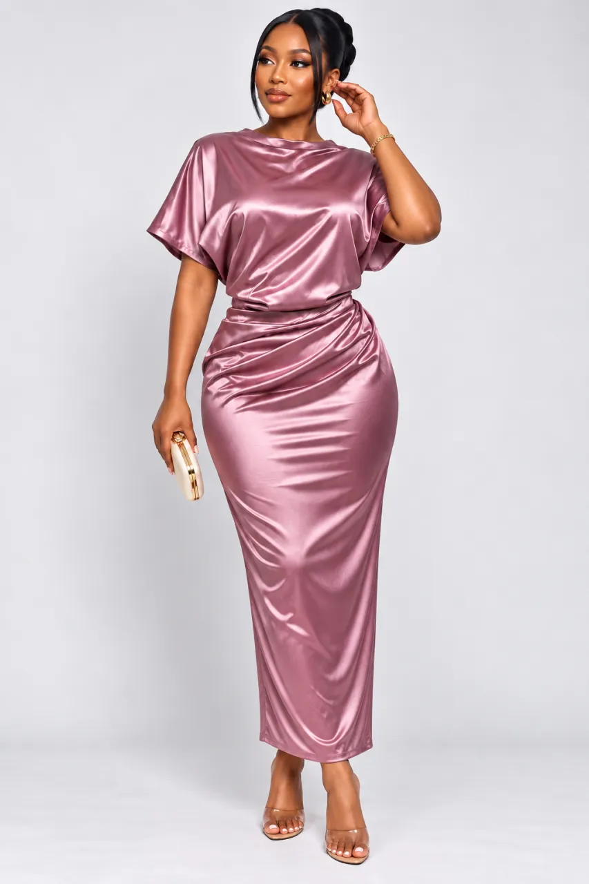 Rose Satin Elegance Dress — image 1