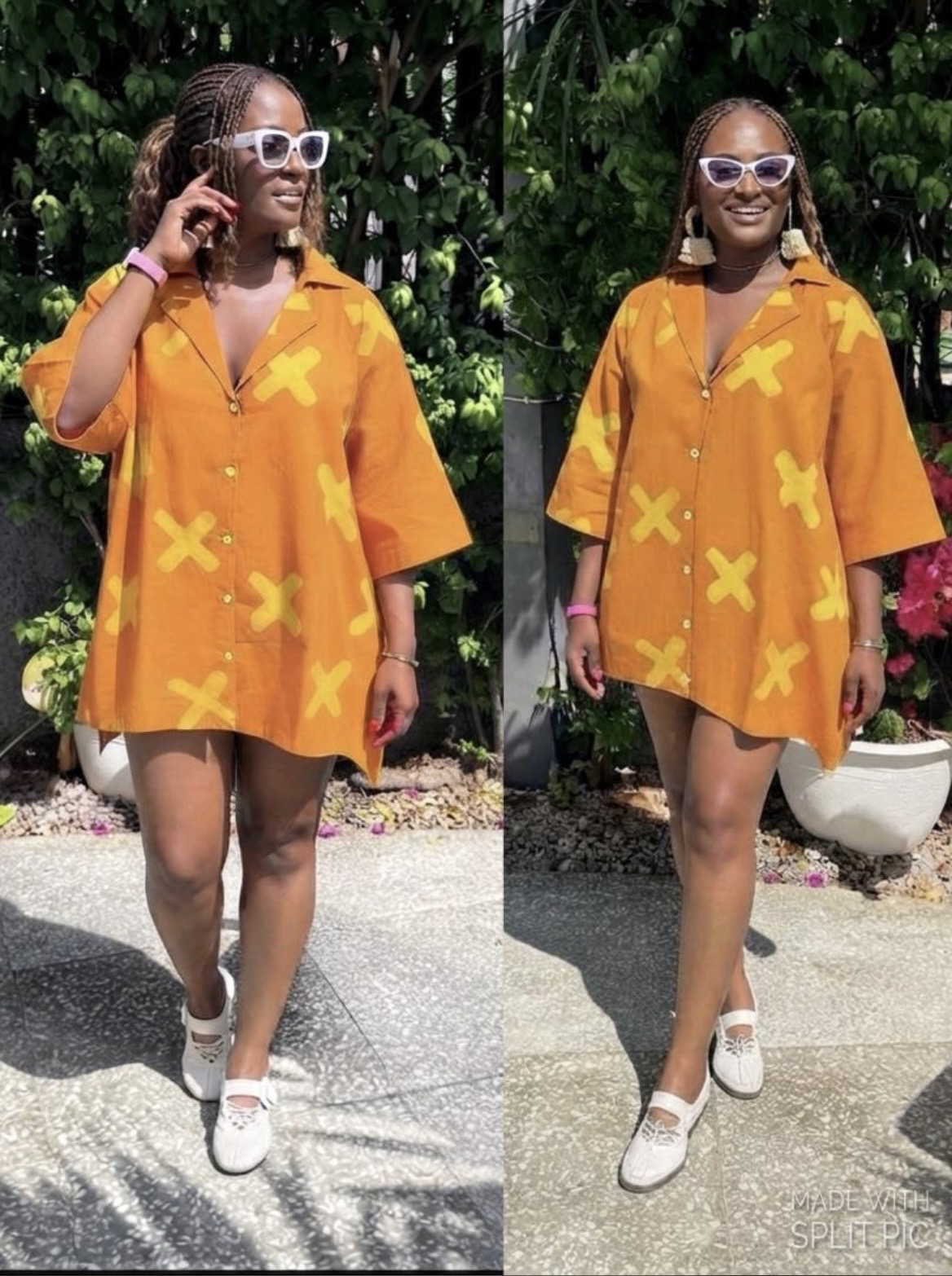 BOLD X - print shirt dress